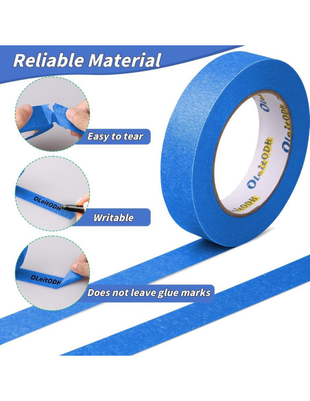 42 Rollos Cinta de Pintor Azul Oleitodh 2.54 cm x 50.29 m