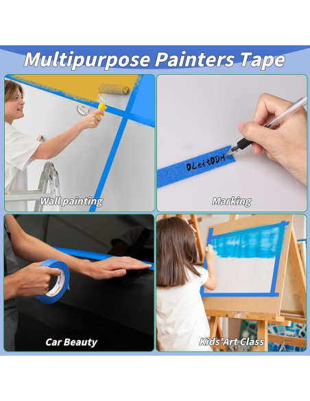 42 Rollos Cinta de Pintor Azul Oleitodh 2.54 cm x 50.29 m