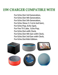 Cable de Alimentación 15W ShenZhen para Echo Dot 3ra/4ta/5ta Gen 2