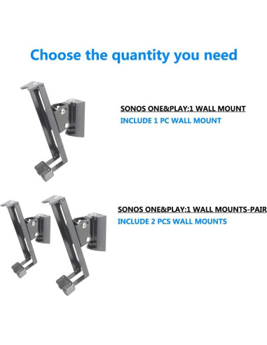 Soportes de Montaje en Pared EMATECH para SONOS ONE - Juego de 2