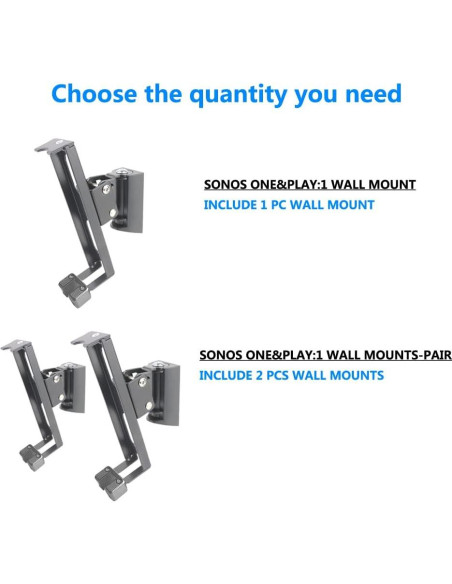 Soportes de Montaje en Pared EMATECH para SONOS ONE - Juego de 2