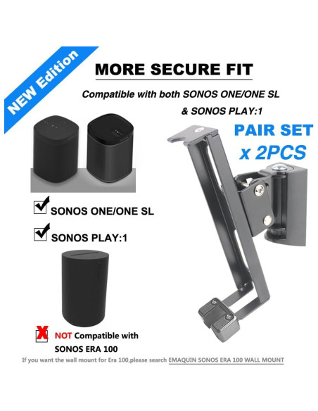 Soportes de Montaje en Pared EMATECH para SONOS ONE - Juego de 2
