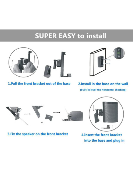 Soportes de Montaje en Pared EMATECH para SONOS ONE - Juego de 2