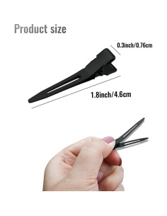 Clips de Pelo de Metal Negro Tenalleys 50 Pcs 4.5 cm 2