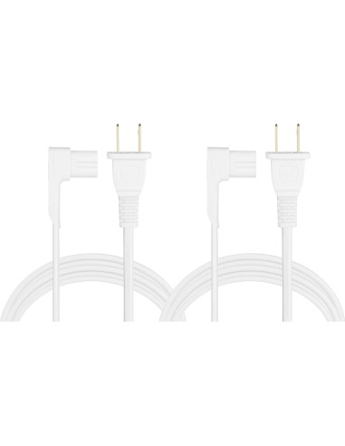 Cable de Alimentación Extra Largo Vebner 4.88m 2-Pack Blanco