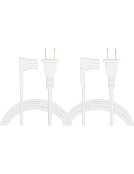 Cable de Alimentación Extra Largo Vebner 4.88m 2-Pack Blanco