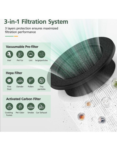 Paquete de 2 Filtros de Reemplazo Isinlive para Coway Airmega 100