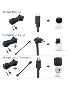 Cable de Extensión 15m Smays para Cámaras WYZE y Blink 2