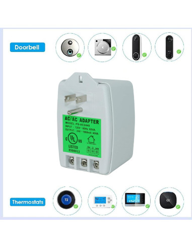 Transformador de Timbre 24V 40VA Ebird Compatible Nest Honeywell
