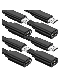 Cables de Extensión Micro USB Sumind 4 Paquetes 12.19m Negro