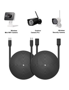 Cables de Extensión Micro USB Sumind 4 Paquetes 12.19m Negro 2