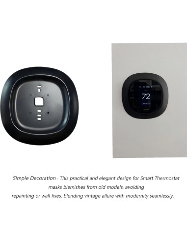 Placa de Pared Decorativa CAMGJORT para Termostato Ecobee 2022 - Negro (Paquete de 2)