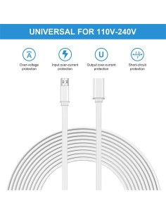 Cables de Extensión Micro USB Sumind 2 Paquetes 6.1m Blanco 2