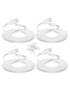 Paquete de 4 Cables de Extensión Micro USB 7.62 m SMAYS Blanco