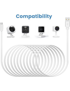 Paquete de 4 Cables de Extensión Micro USB 7.62 m SMAYS Blanco 2