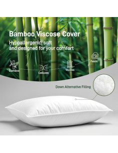 Almohadas Hipoalergénicas Sylvaris King 2 Piezas Viscosa Bambú 2