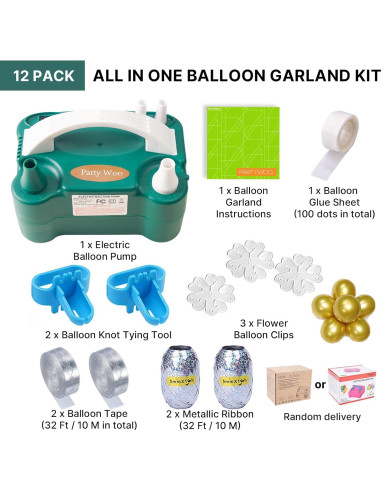 Bomba de Globo Eléctrica PartyWoo 600W Verde Doble Boquilla