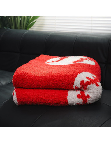 Manta Suave GY con Patrón de Béisbol 130x150 cm Felpa Roja