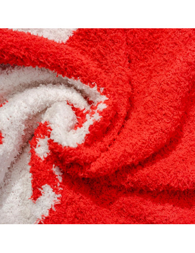 Manta Suave GY con Patrón de Béisbol 130x150 cm Felpa Roja