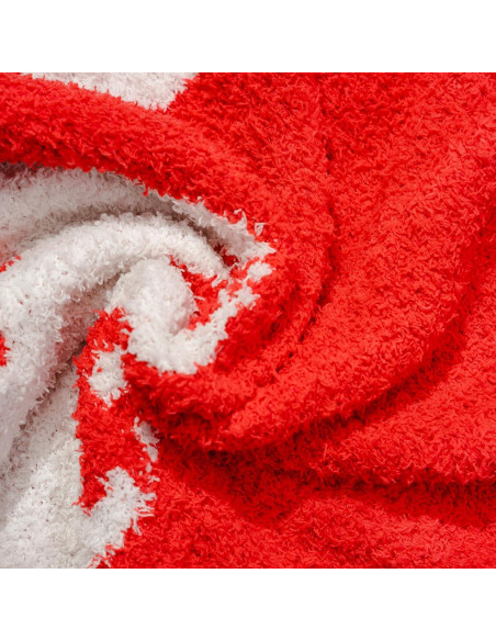 Manta Suave GY con Patrón de Béisbol 130x150 cm Felpa Roja