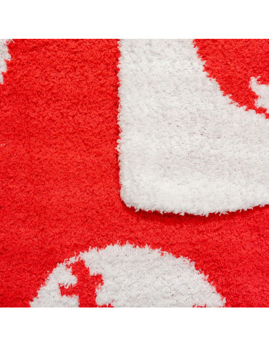 Manta Suave GY con Patrón de Béisbol 130x150 cm Felpa Roja