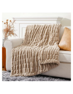 Manta de Pelo Falso Battilo Home 127x152 cm Marrón