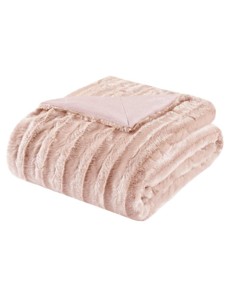 Manta Reversible Madison Park Duke 50x60 Rosa Ultra Suave