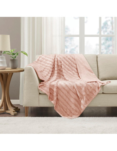 Manta Reversible Madison Park Duke 50x60 Rosa Ultra Suave