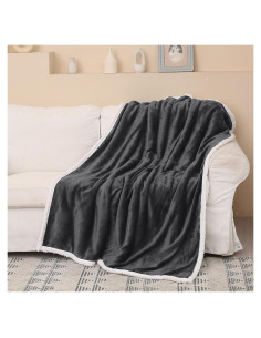 Manta de Sherpa Catalonia Gris Carbón 127x152 cm Reversible