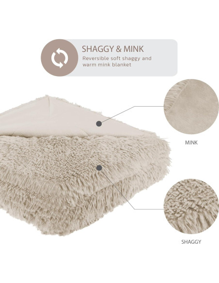 Manta Reversible Ultra Suave Hyde Lane 50x60 Beige/Kahki