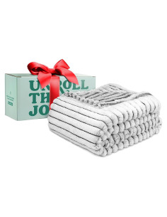 Manta Suave de Peluche GREEN ORANGE 127x152 cm Rayas B&W