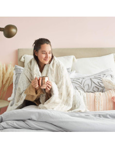 Manta de piel sintética Peri Home Leopardo Marfil 127x152 cm 2