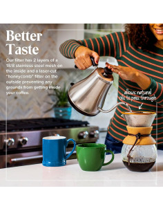 Vertedor de Café Willow & Everett - Filtro Reutilizable Acero Inoxidable 2