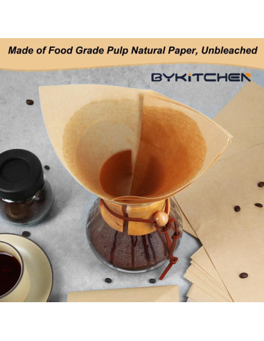 Filtros de café desechables BYKITCHEN 50 piezas 30x30 cm
