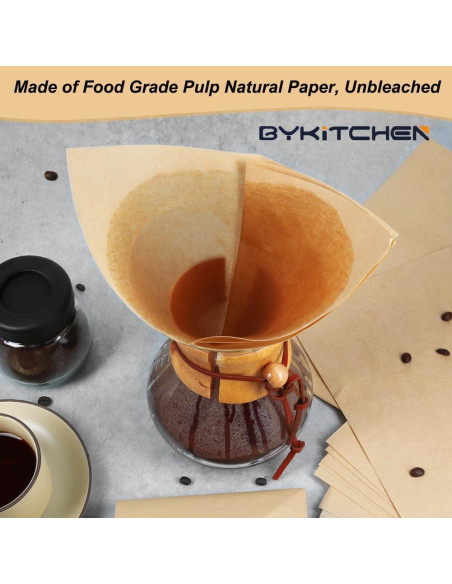 Filtros de café desechables BYKITCHEN 50 piezas 30x30 cm
