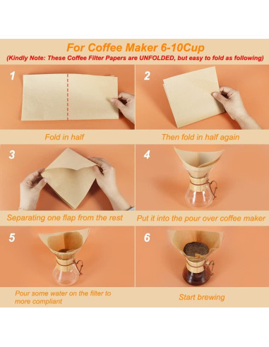 Filtros de café desechables BYKITCHEN 50 piezas 30x30 cm