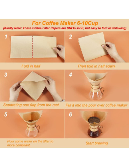 Filtros de café desechables BYKITCHEN 50 piezas 30x30 cm