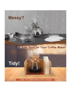 Caddy de Bambú con Tapa y Alfombrilla para Cafeteras Chemex 2