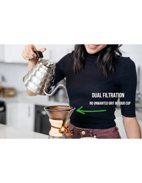 Filtro de café reutilizable Barista Warrior en cono cobre 1 unidad