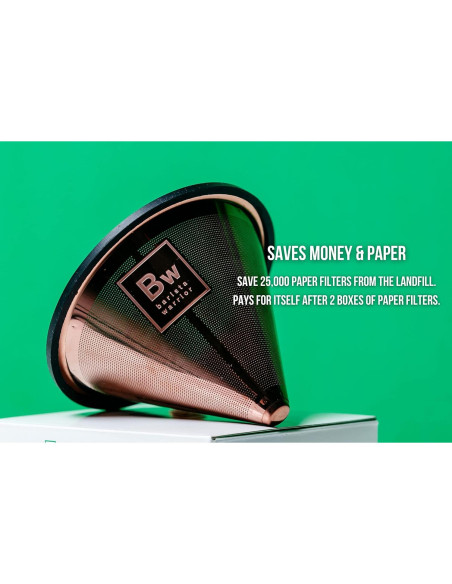 Filtro de café reutilizable Barista Warrior en cono cobre 1 unidad