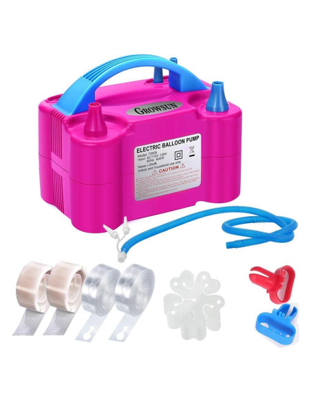 Bomba de Aire Eléctrica Growsun 600W para Globos - Rojo Rosa