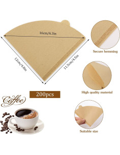 Filtros de café Prudiut 200 unidades tamaño 02 naturales 2