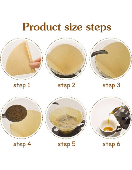 Filtros de café Prudiut 200 unidades tamaño 02 naturales