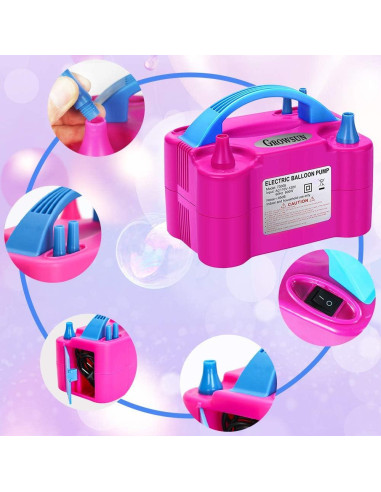 Bomba de Aire Eléctrica Growsun 600W para Globos - Rojo Rosa