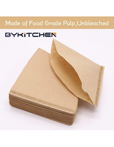 Filtros de café en cono V02 BYKITCHEN, set de 200 piezas