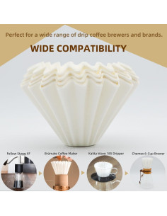 Filtros de Papel para Café de Goteo SHIBADOU 100 Unidades 2