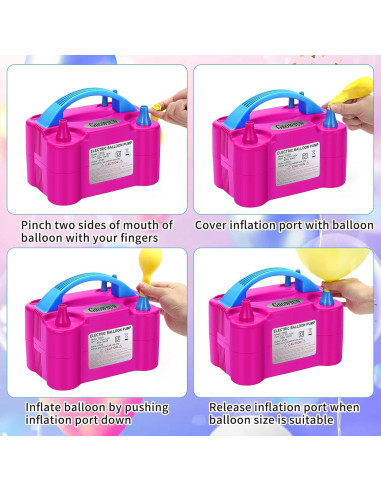 Bomba de Aire Eléctrica Growsun 600W para Globos - Rojo Rosa