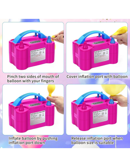 Bomba de Aire Eléctrica Growsun 600W para Globos - Rojo Rosa