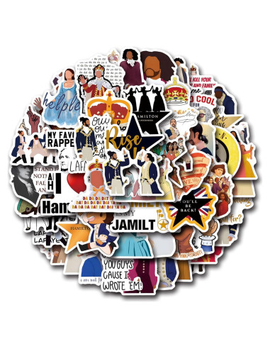 Calcomanías Musicales Hamilton 55 pcs Vinilo Impermeable