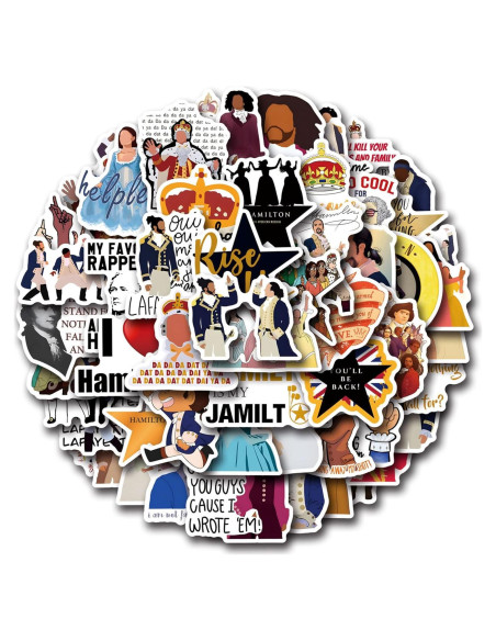 Calcomanías Musicales Hamilton 55 pcs Vinilo Impermeable Calcomanías Musicales Hamilton 55 pcs Vinilo Impermeable